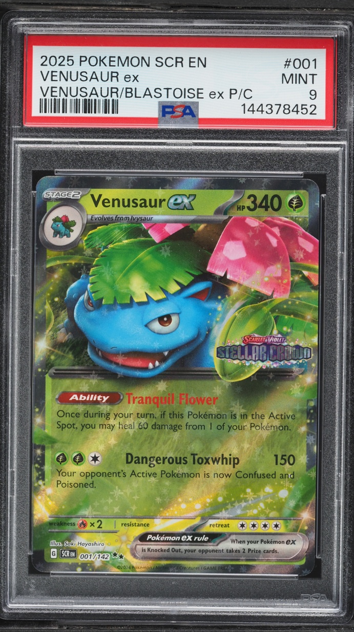 2025 Pokemon Scarlet & Violet Stellar Crown Holo Venusaur EX #1 PSA 9 MINT