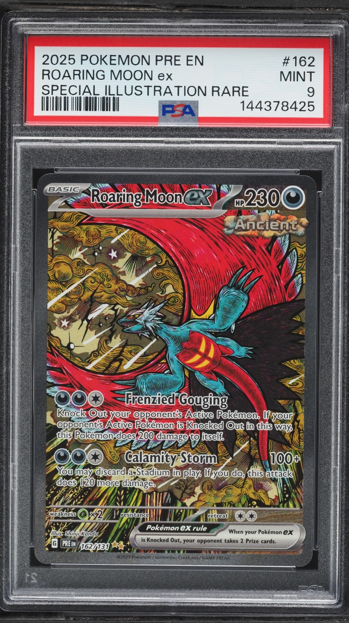 2025 Pokemon Scarlet & Violet Prismatic Evolutions SIR Roaring Moon ex #162 PSA 9 MINT