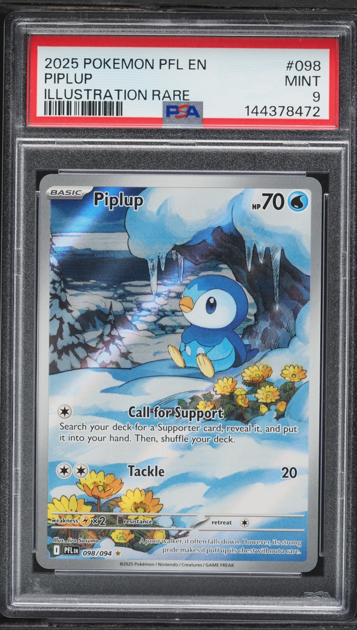 2025 Pokemon Mega Evolution Phantasmal Flames IR Piplup #98 PSA 9 MINT