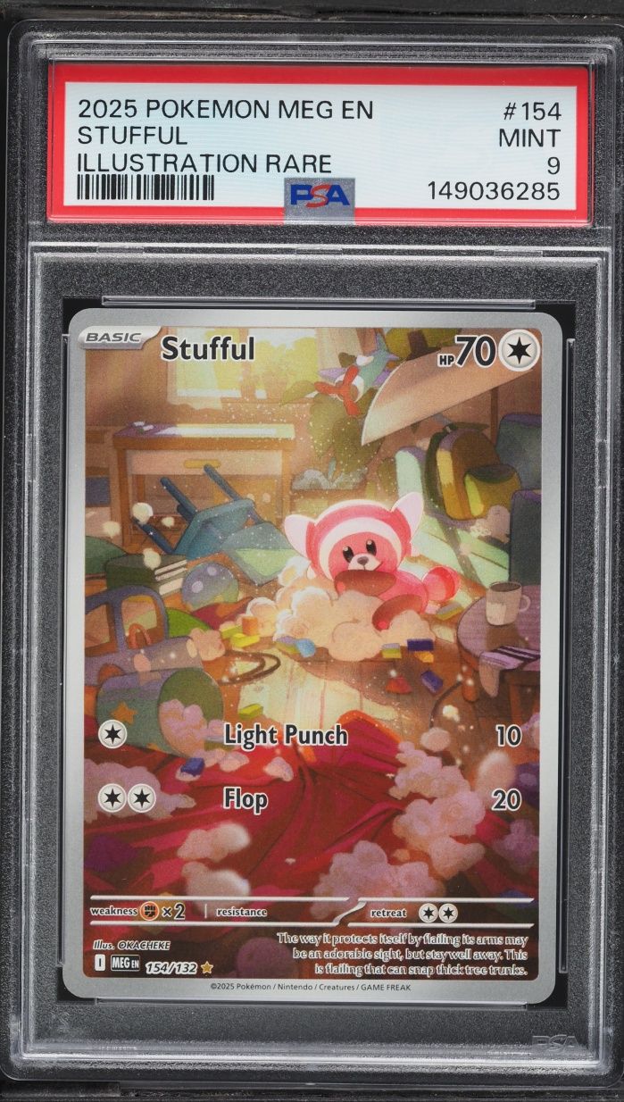 2025 Pokemon Mega Evolution IR Stufful #154 PSA 9 MINT