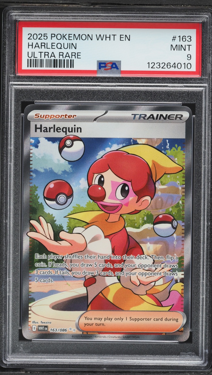 2025 Pokemon Scarlet & Violet White Flare Full Art Harlequin #163 PSA 9 MINT