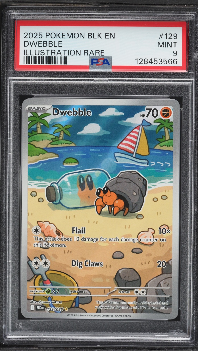 2025 Pokemon Scarlet & Violet Black Bolt IR Dwebble #129 PSA 9 MINT