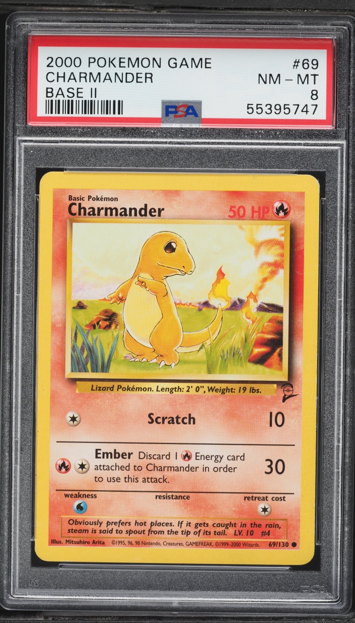 2000 Pokemon Base Set 2 Charmander #69 PSA 8 NM-MT
