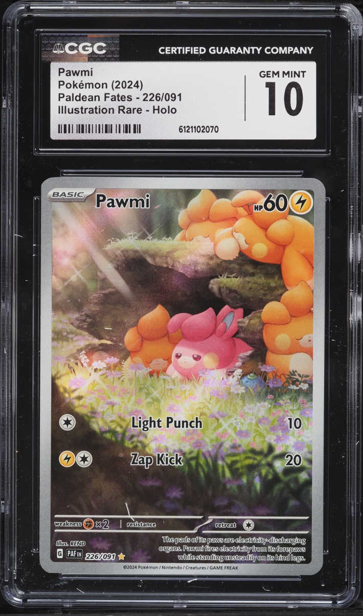 2024 Pokemon Scarlet & Violet Paldean Fates IR Pawmi #226 CGC 10 GEM MINT