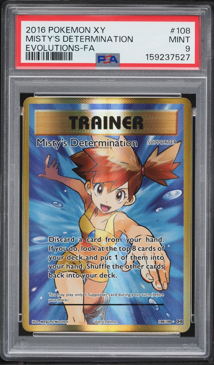 2016 Pokemon XY Evolutions Full Art Misty's Determination #108 PSA 9 MINT