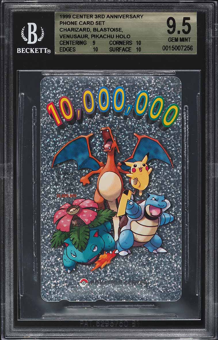 1999 Pokemon Japanese 3rd Anniversary Phone Charizard Blastoise Venusaur BGS 9.5