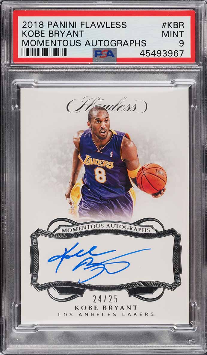 2018 Panini Flawless Momentous Kobe Bryant AUTO JSY # 24/25 #KBR PSA 9 MINT - Main Image