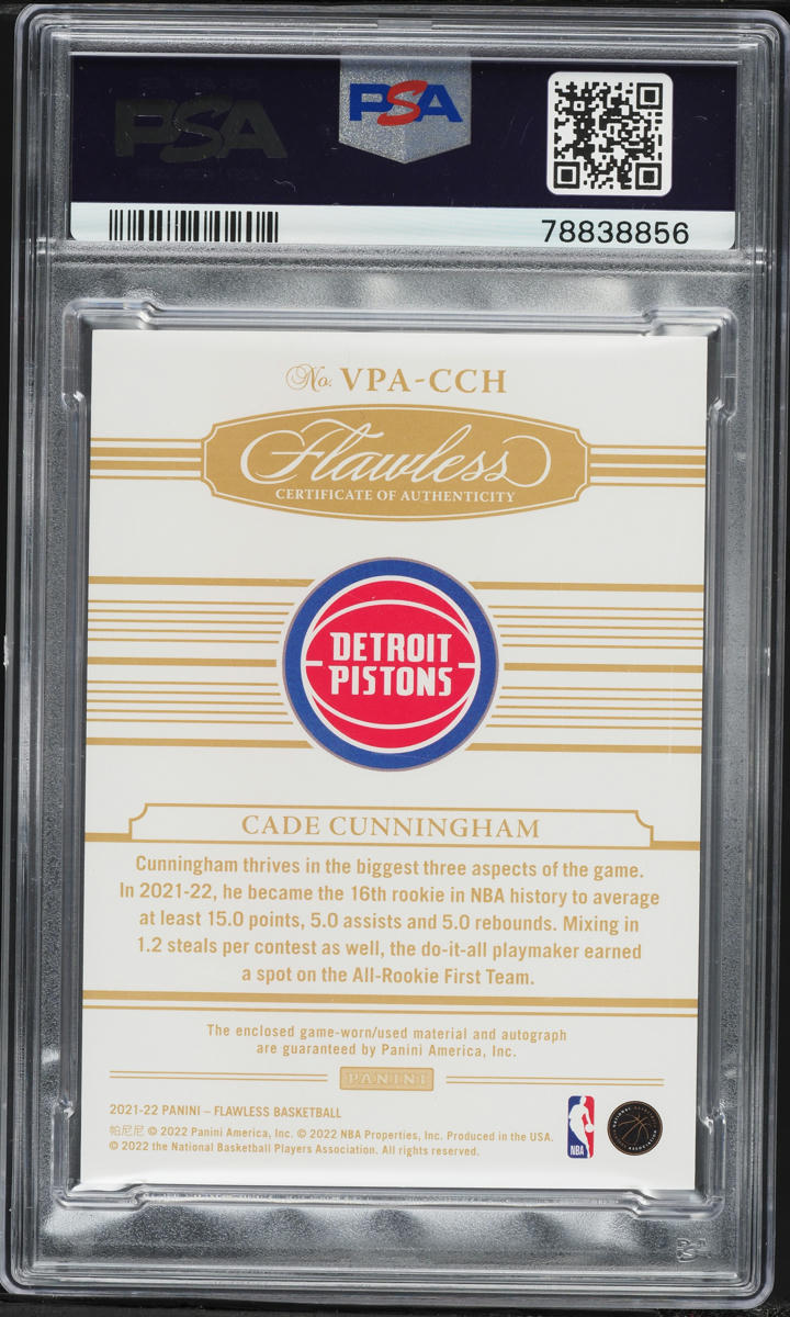 2021 Panini Flawless Vertical Cade Cunningham ROOKIE PATCH AUTO