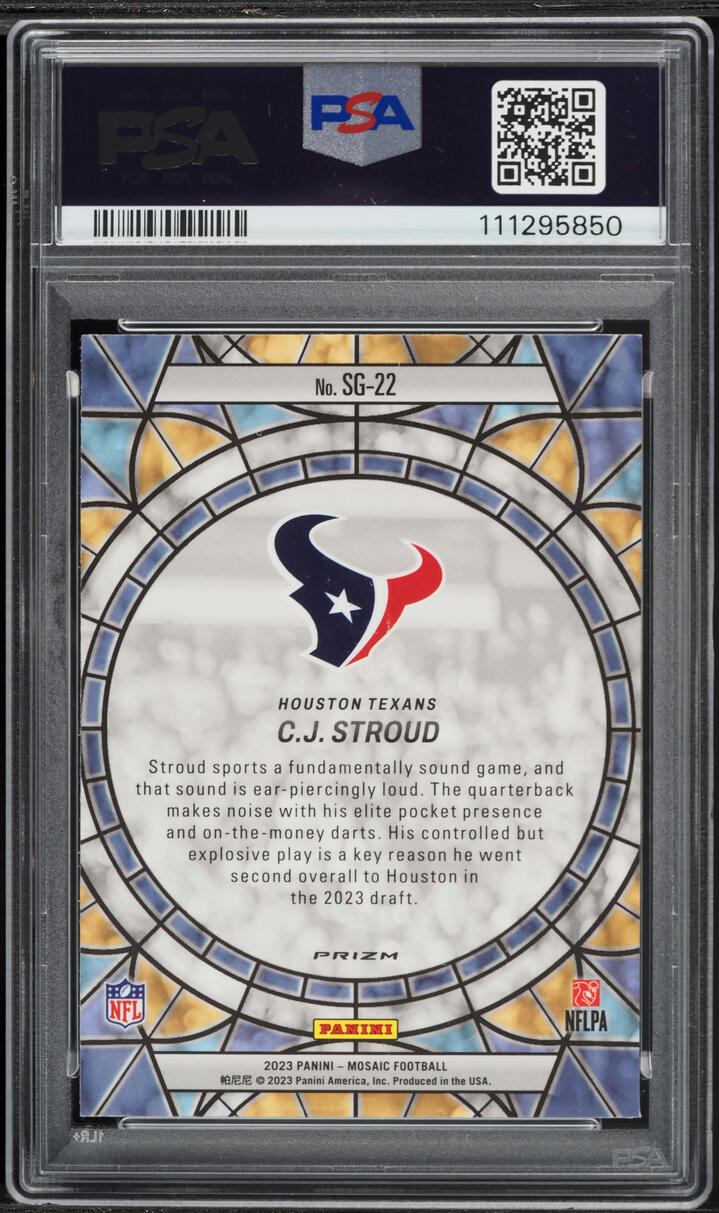 2023 Panini Mosaic Stained Glass Prizm C.J. Stroud ROOKIE #SG-22 PSA 9 MINT