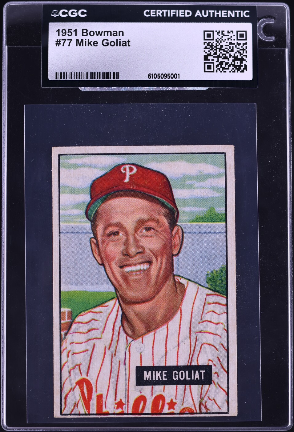 1951 Bowman Mike Goliat #77 CGC AUTH