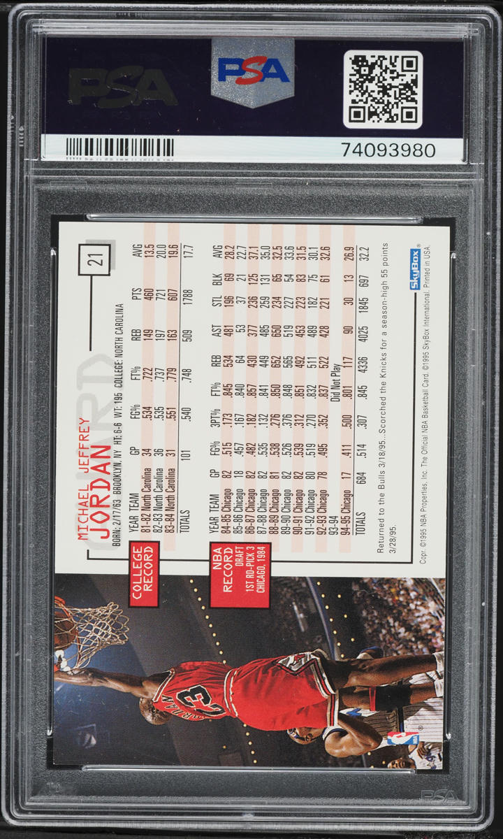 1995 Hoops Michael Jordan #21 PSA 10 GEM MINT