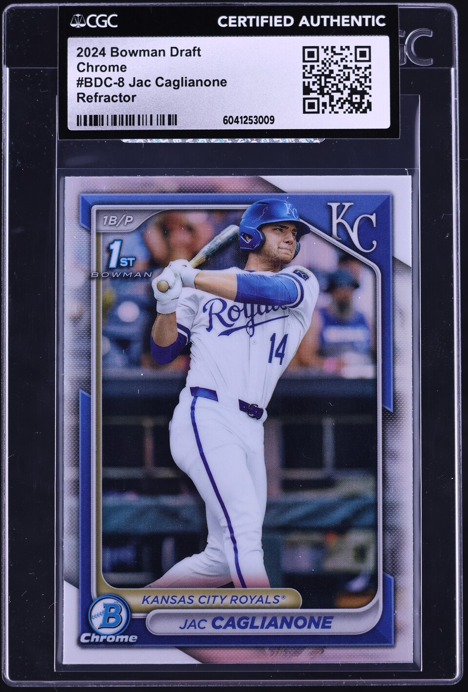 2024 Bowman Chrome Draft Refractor Jac Caglianone PROSPECT #BDC-8 CGC AUTH