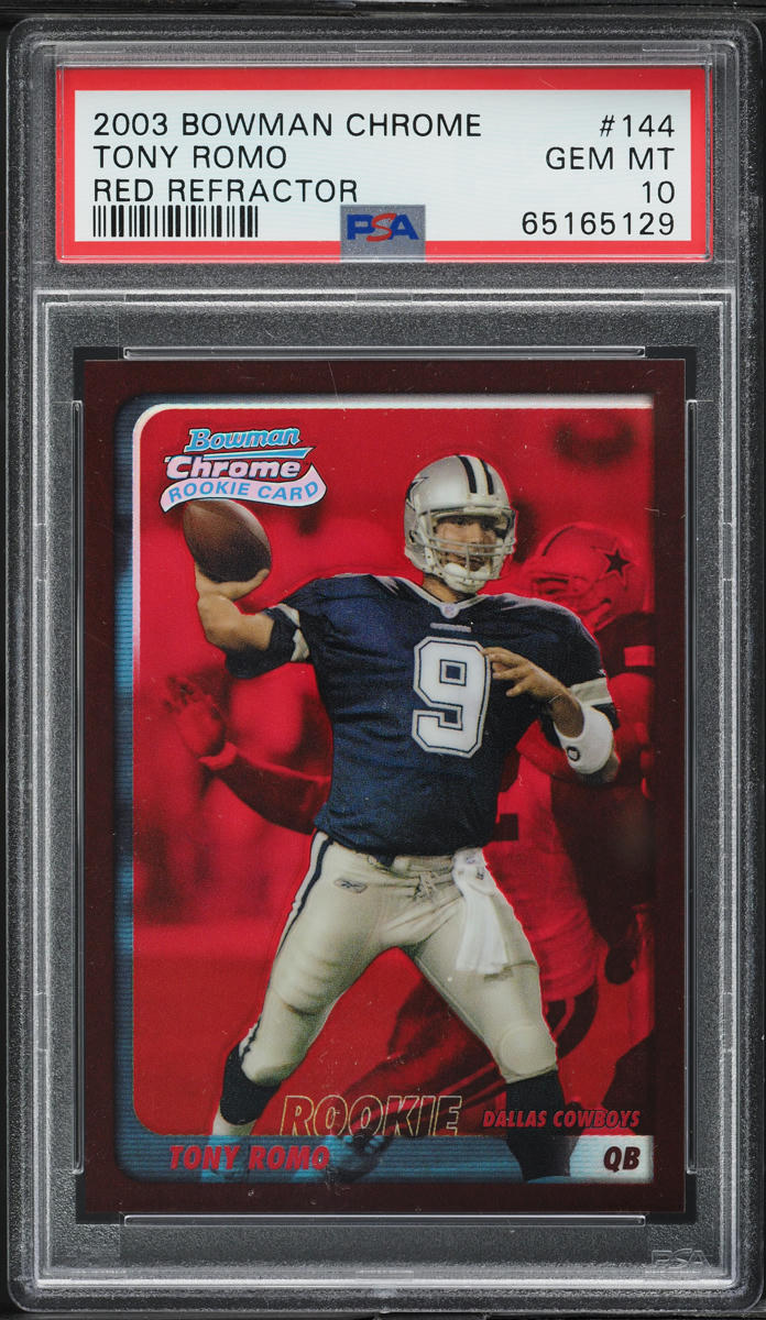 2003 Bowman Chrome Red Refractor Tony Romo ROOKIE /235 #144 PSA 10 GEM MINT