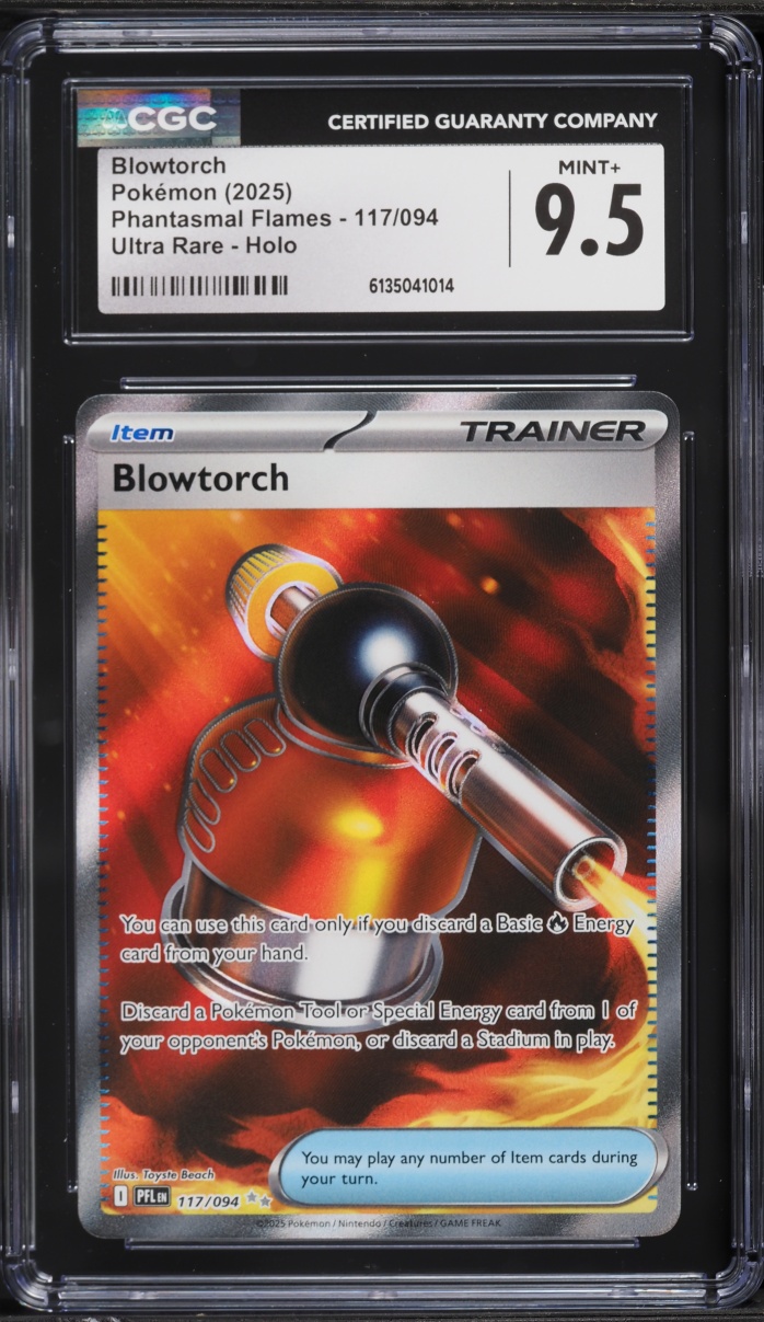 2025 Pokemon Mega Phantasmal Flames Full Art Blowtorch #117 CGC 9.5 MINT+