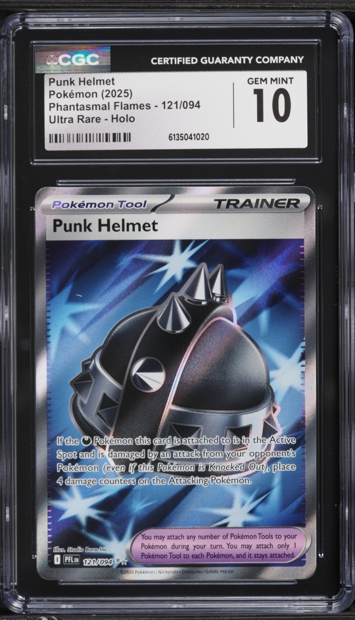 2025 Pokemon Mega Phantasmal Flames Full Art Punk Helmet #121 CGC 10 GEM MINT