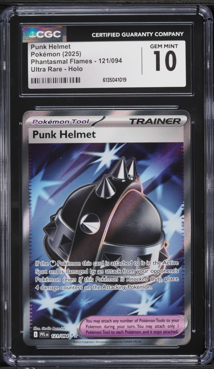2025 Pokemon Mega Phantasmal Flames Full Art Punk Helmet #121 CGC 10 GEM MINT