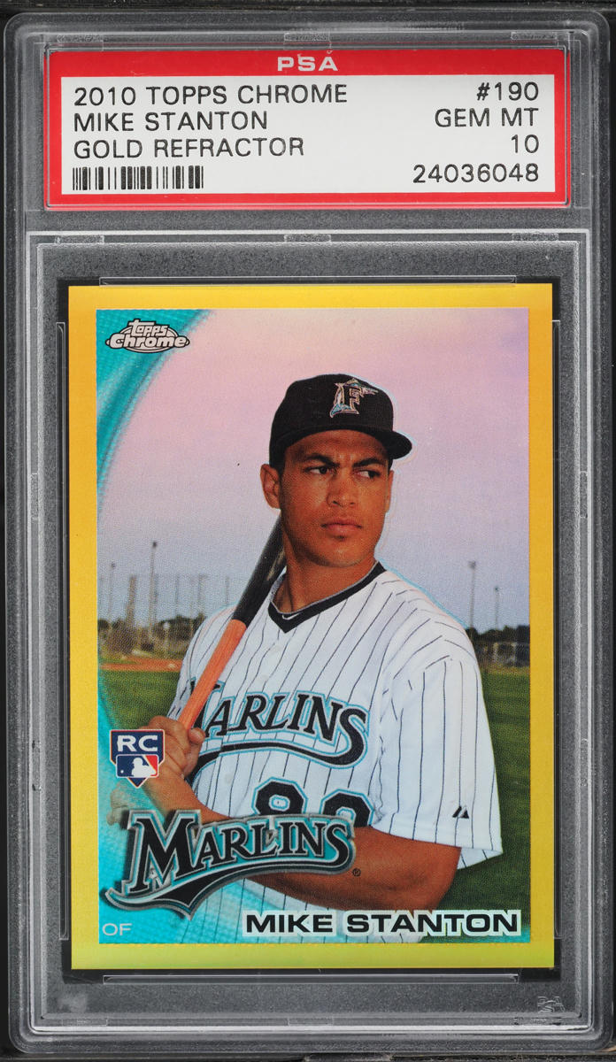 2010 Topps Chrome Gold Refractor Giancarlo Stanton ROOKIE /50 #190 PSA 10 GEM