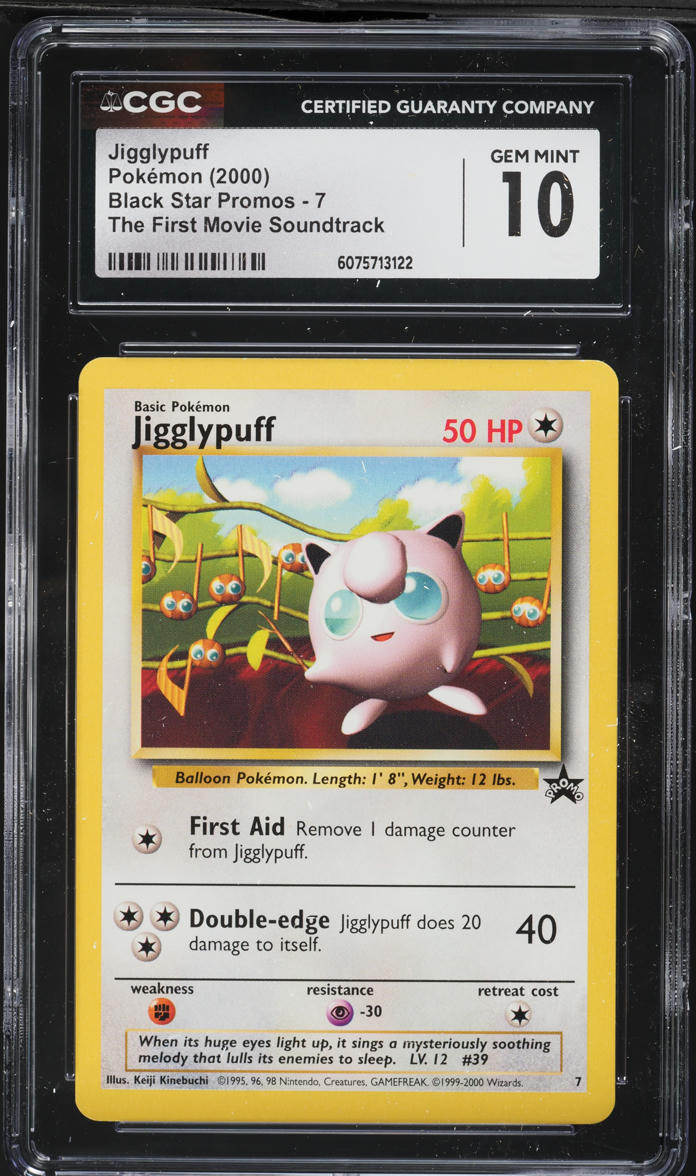2000 Pokemon Black Star Promo Jigglypuff #7 CGC 10 GEM MINT