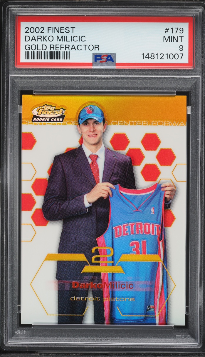 2002 Finest Gold Refractor Darko Milicic ROOKIE /25 #179 PSA 9 MINT
