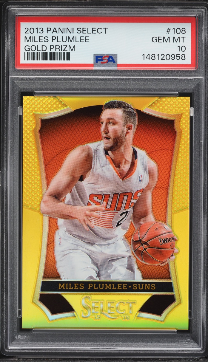 2013 Select Gold Prizm Miles Plumlee /10 #108 PSA 10 GEM MINT