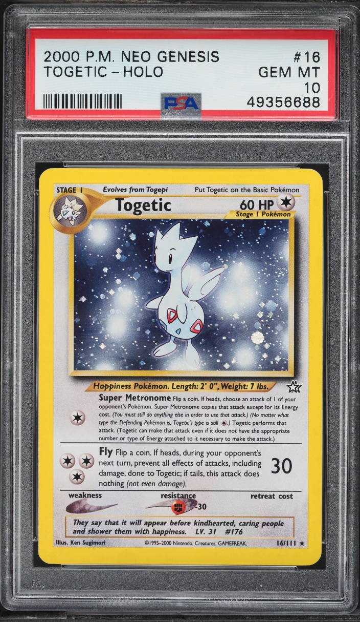 2000 Pokemon Neo Genesis Holo Togetic #16 PSA 10 GEM MINT