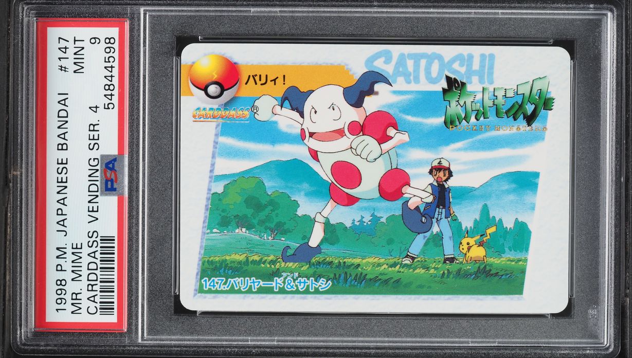 1998 Pokemon Japanese Bandai Carddass Vending Series 4 Mr. Mime #147 PSA 9 MINT