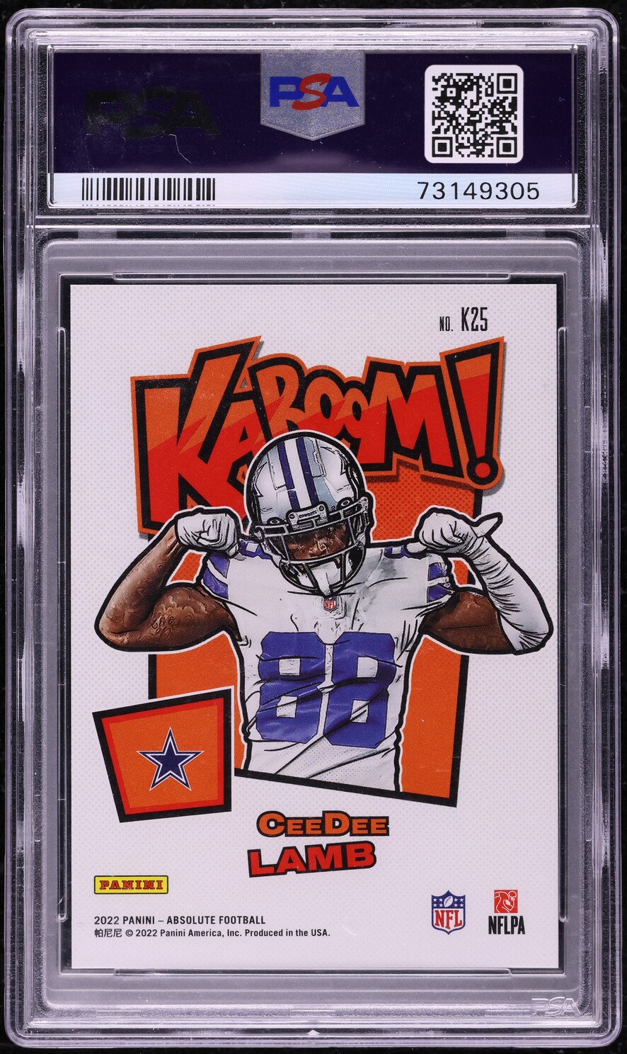2022 Absolute Kaboom! Vertical Green CeeDee Lamb 1/1 #K25 PSA 10 GEM MINT
