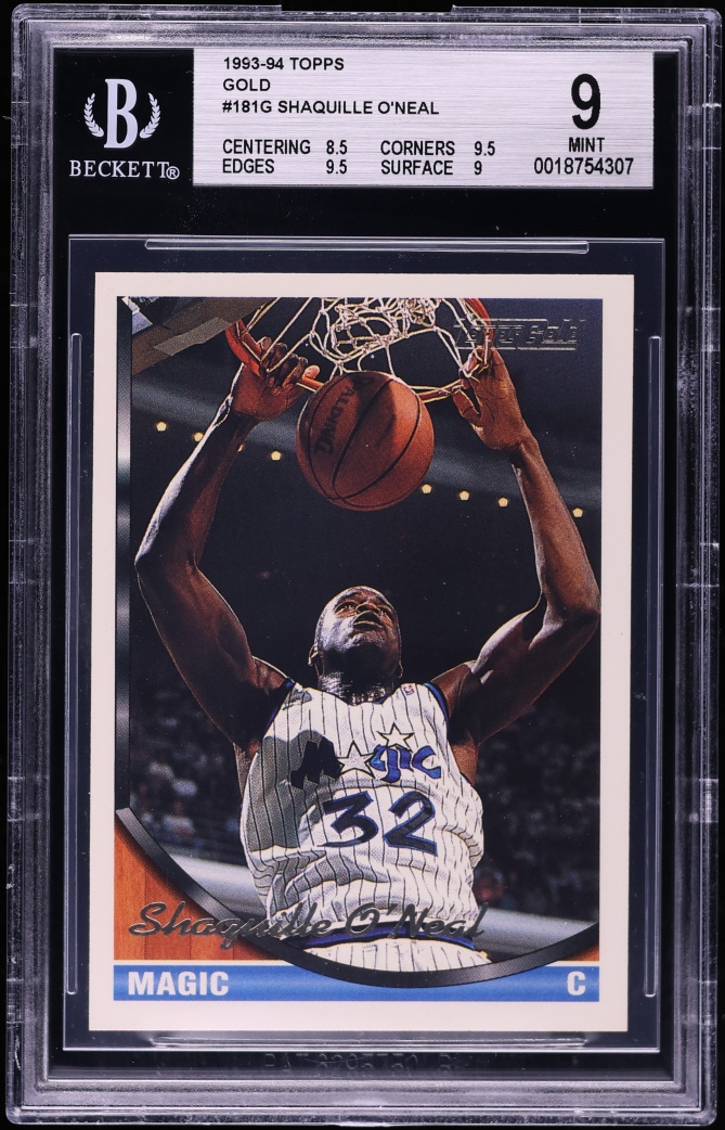 1993 Topps Gold Shaquille O'Neal #181 BGS 9 MINT