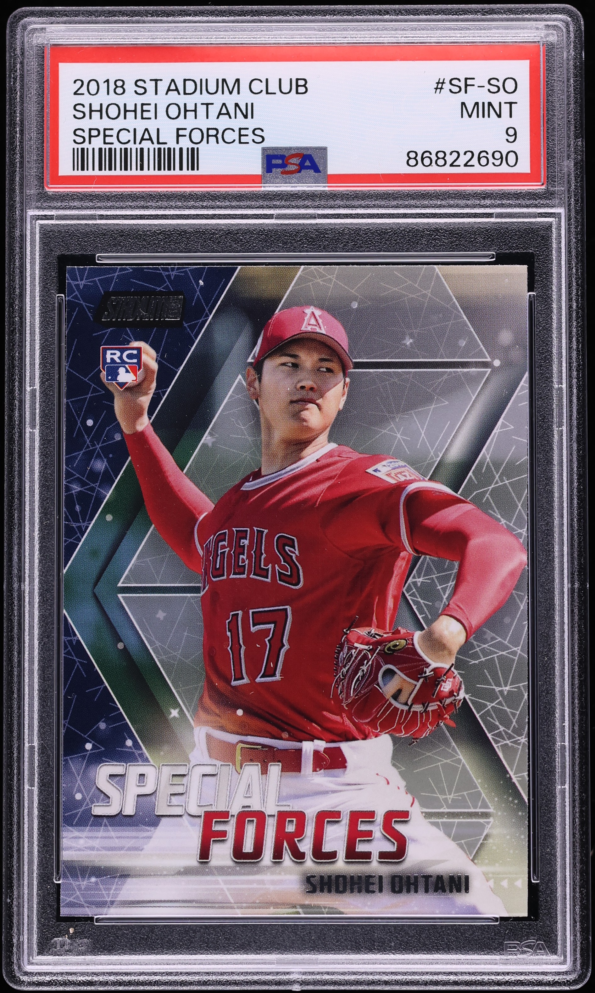 2018 Stadium Club Special Forces Shohei Ohtani ROOKIE #SF-SO PSA 9