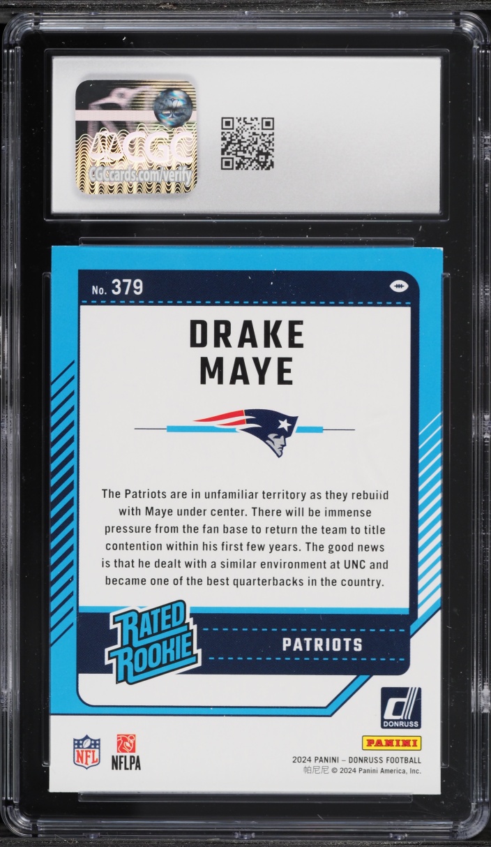 2024 Donruss Football Drake Maye ROOKIE #379 CGC 9 MINT