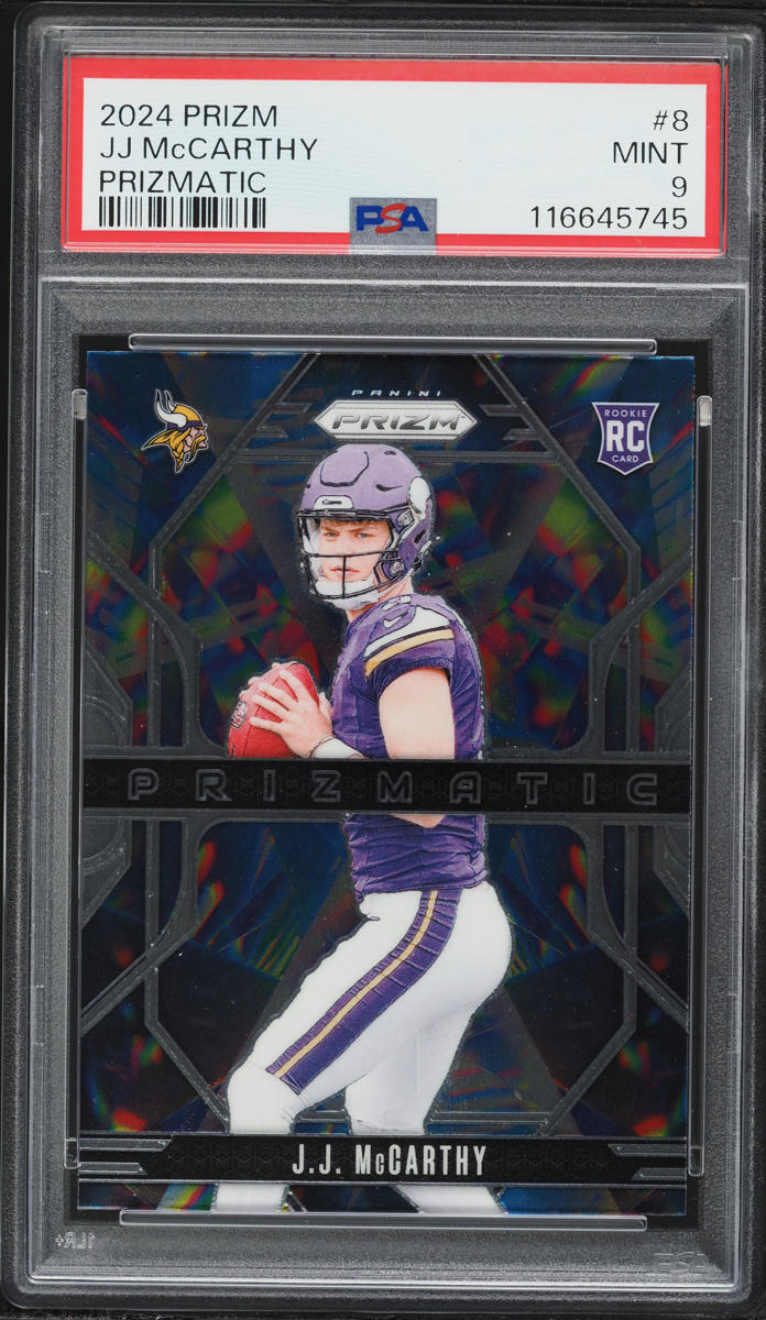 2024 Panini Prizm Prizmatic JJ McCarthy ROOKIE #8 PSA 9 MINT