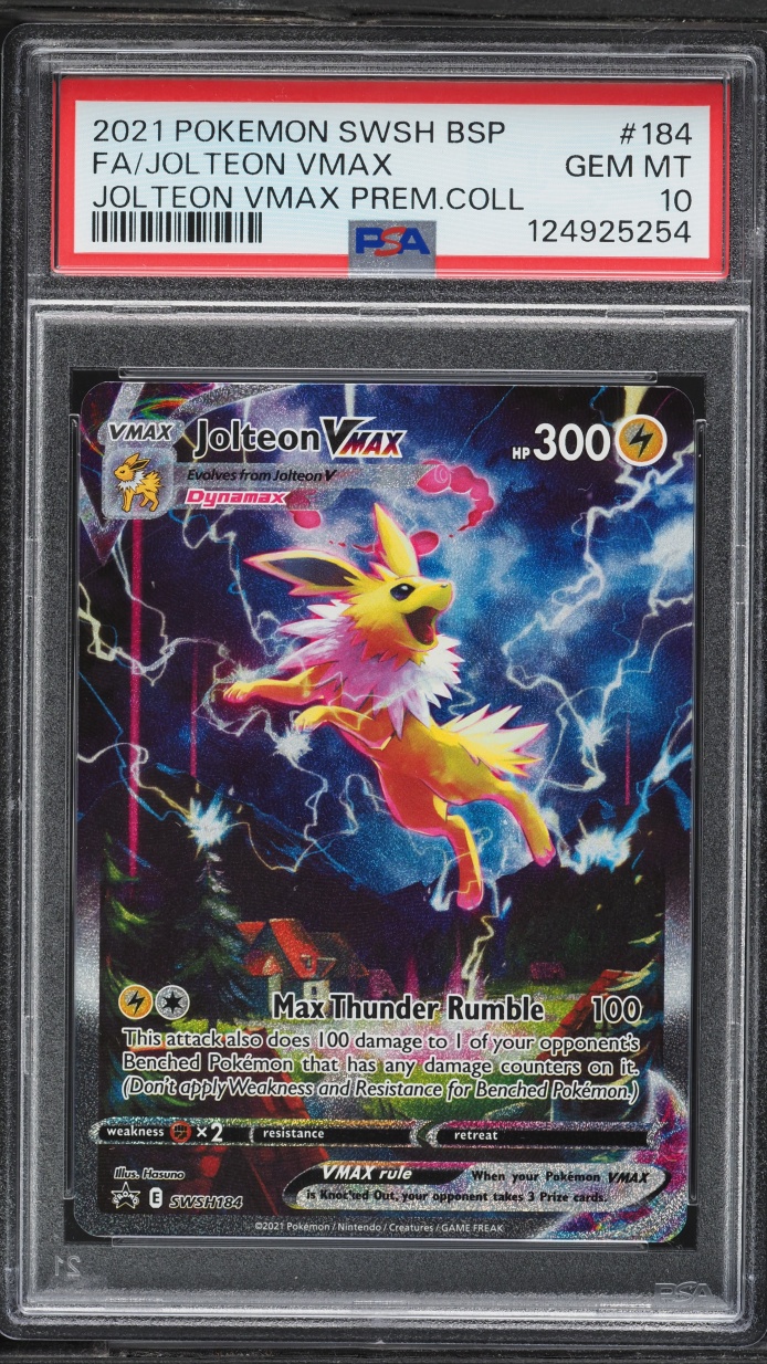 2021 Pokemon Sword & Shield Promo Premium Collection Full Art Jolteon VMAX #184 PSA 10 GEM MINT