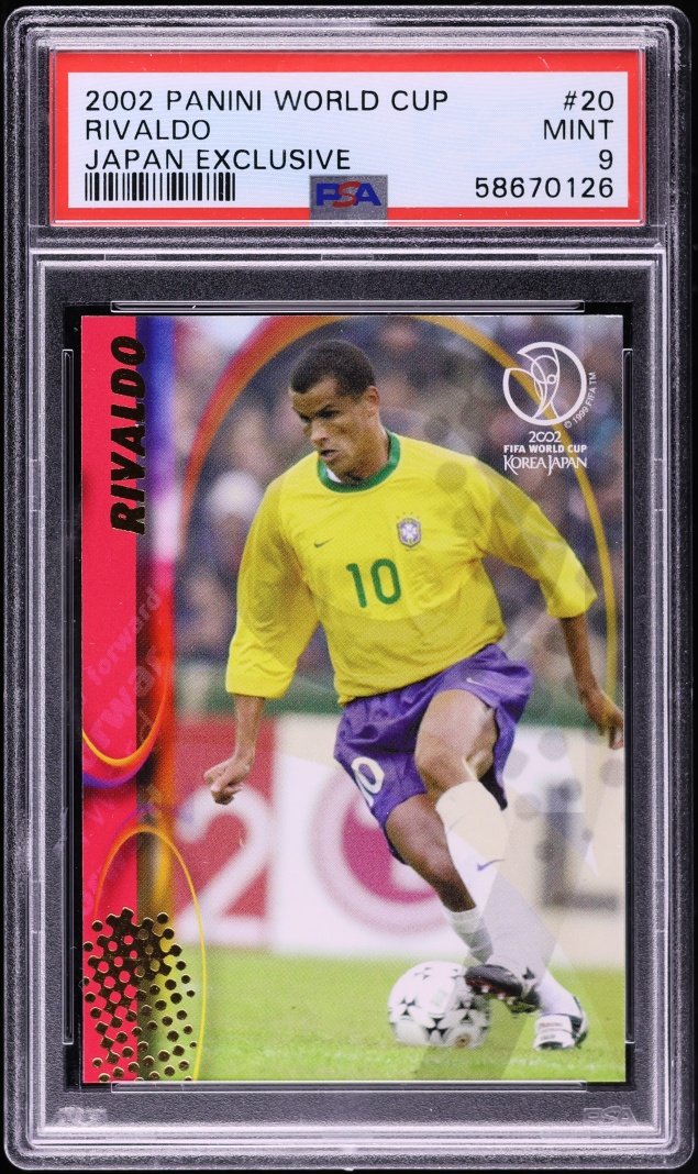2002 Panini World Cup Japan Exclusive Rivaldo #20 PSA 9 MINT