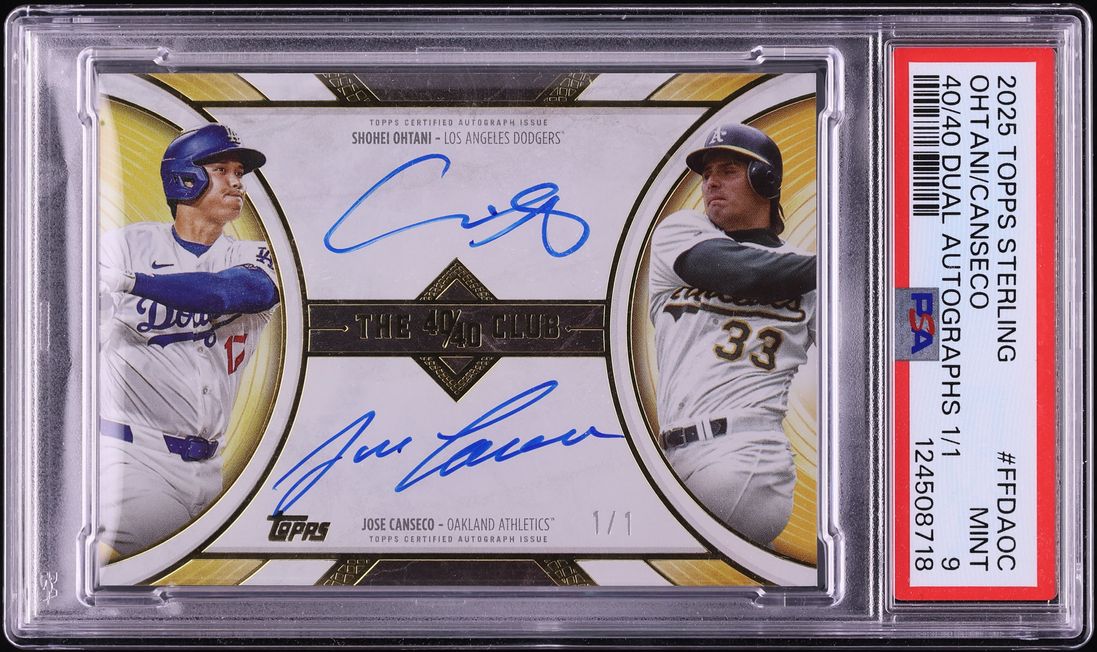 2025 Topps Sterling 40/40 Dual Shohei Ohtani Jose Canseco AUTO 1/1 #FFDAOC PSA 9 MINT