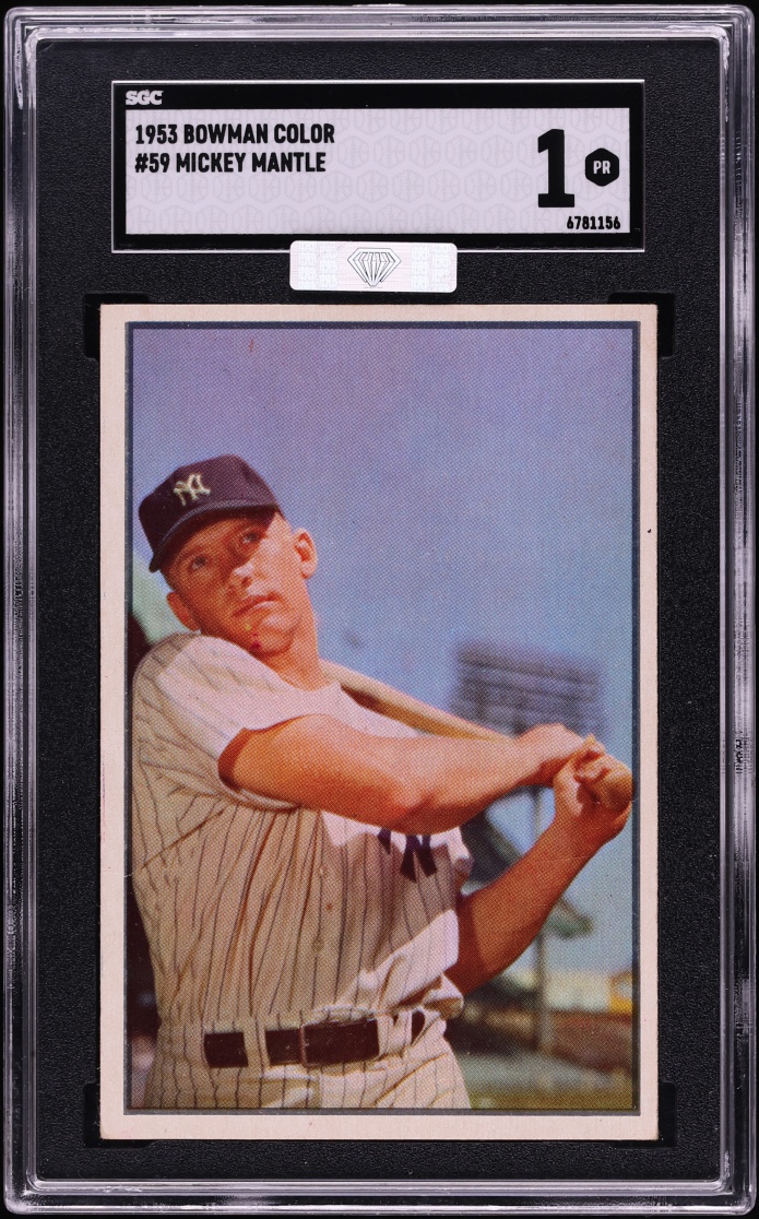1953 Bowman Color Mickey Mantle #59 MBA SGC 1 PR