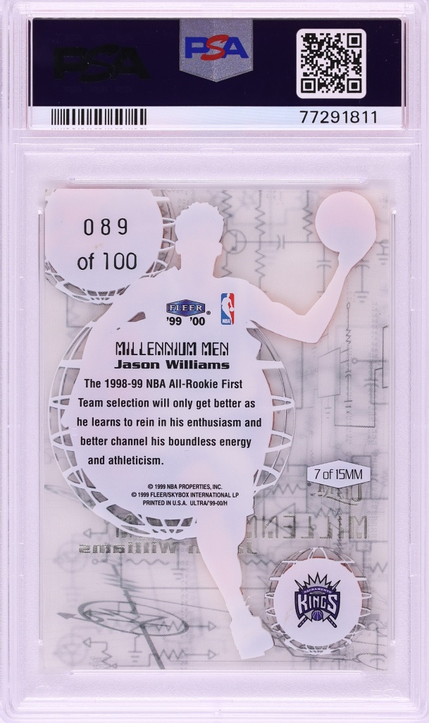 1999 Ultra Millennium Men Jason Williams /100 #7 PSA 10 GEM MINT - Photo 2