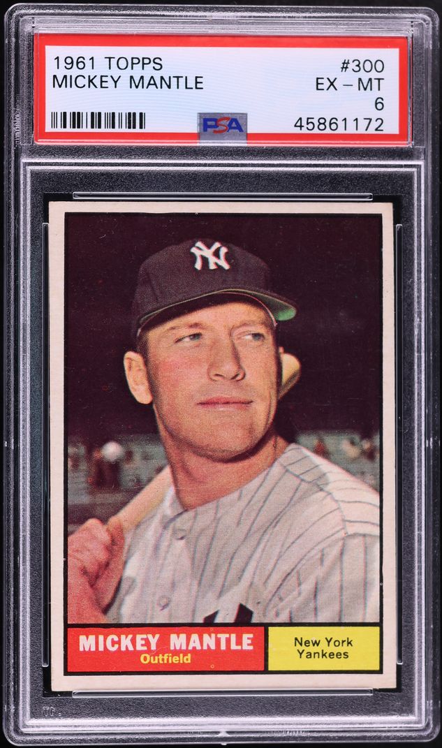 1961 Topps Mickey Mantle #300 PSA 6 EXMT