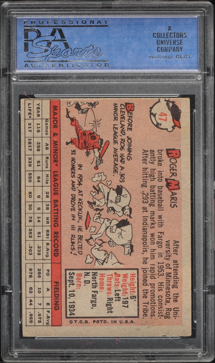 1958 Topps Roger Maris ROOKIE #47 PSA 5 EX