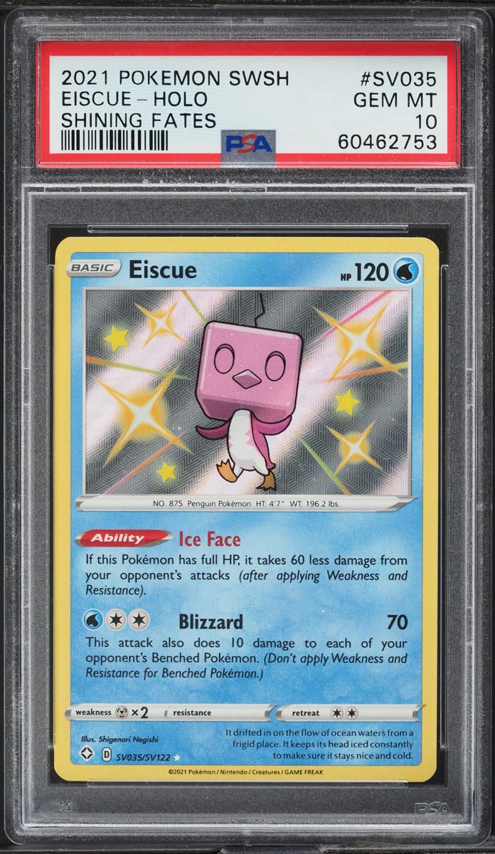 2021 Pokemon Sword & Shield Shining Fates Shiny Eiscue #SV35 PSA 10 GEM MINT