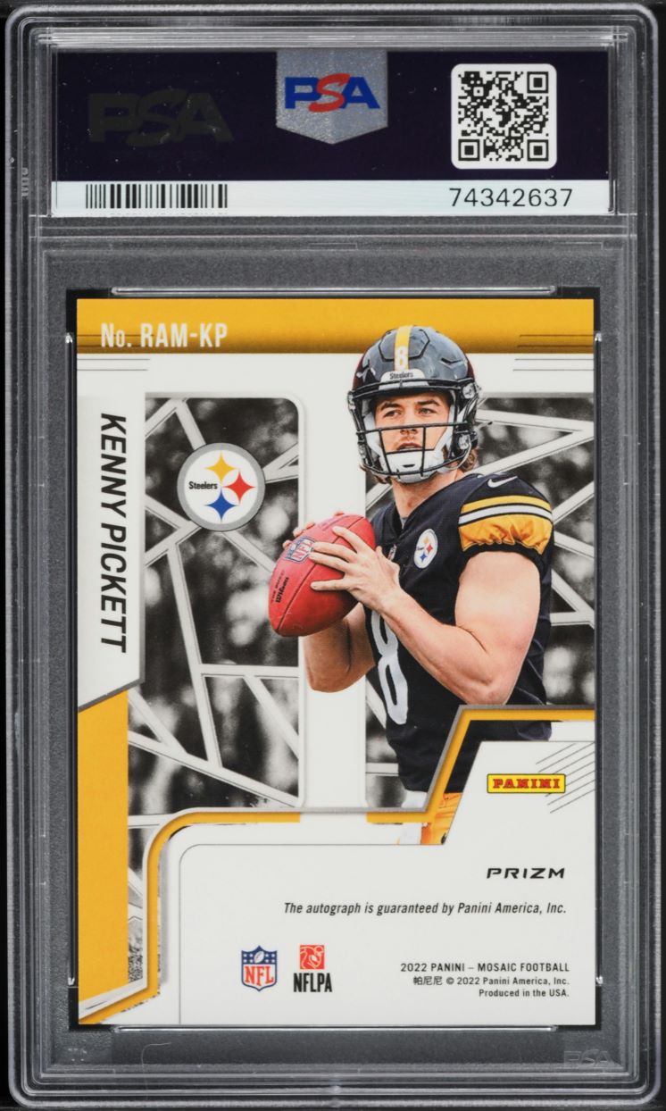 2022 Panini Mosaic Kenny Pickett ROOKIE AUTO #RAMKP PSA 10 GEM MINT