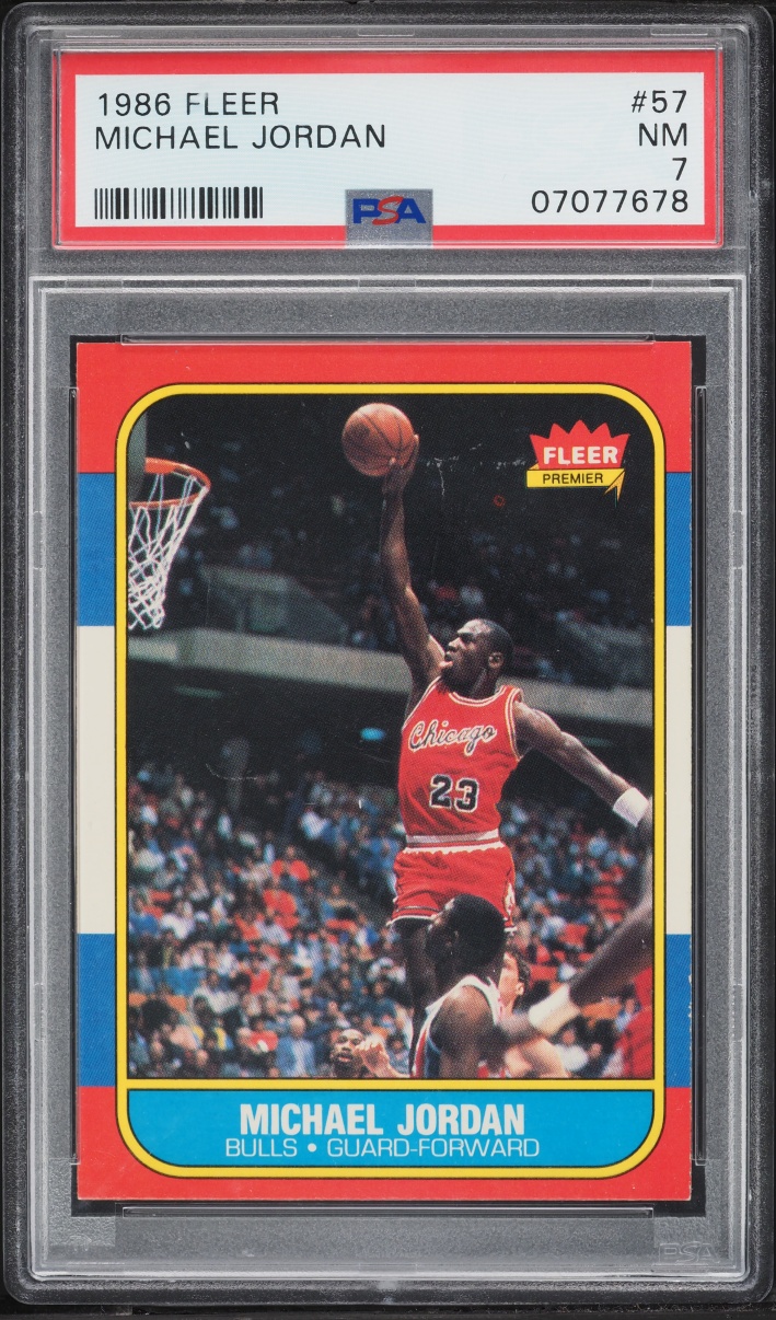 1986 Fleer Basketball Michael Jordan ROOKIE #57 PSA 7 NRMT