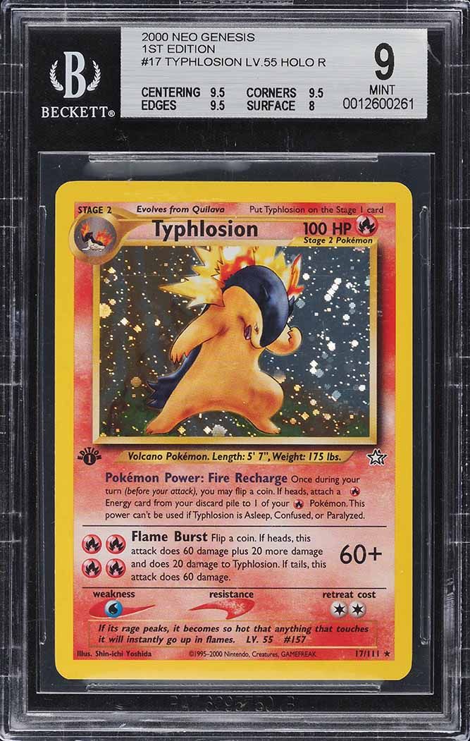 2000 Pokemon Neo Genesis 1st Edition Holo Typhlosion #17 BGS 9.5