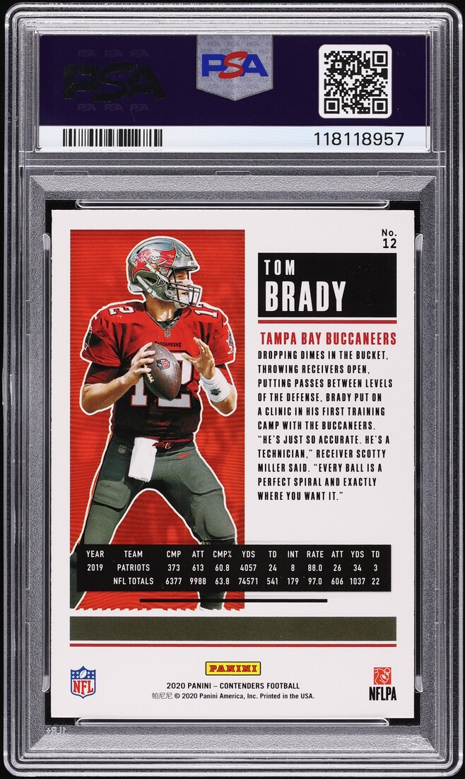 2020 Panini Contenders Tom Brady #12 PSA 9 MINT
