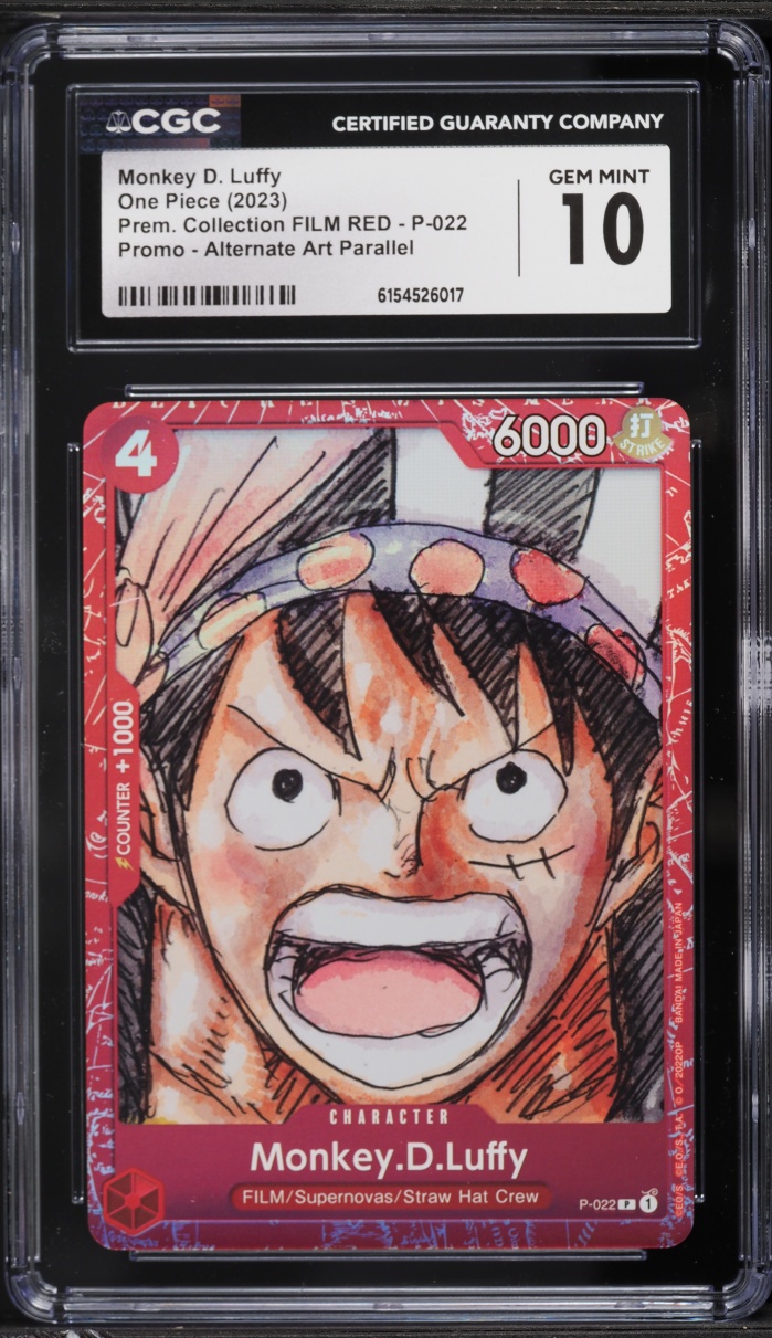 2023 One Piece Promo Premium Collection Film Red Alt Art Monkey D. Luffy #P-022 CGC 10 GEM MINT