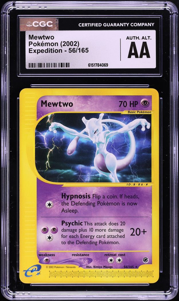 2002 Pokemon Expedition Mewtwo #56 CGC ALTERED AUTH