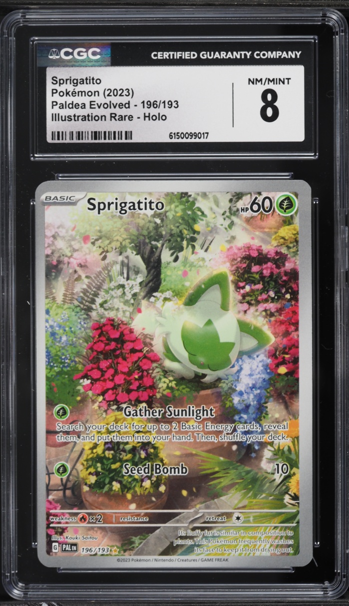 2023 Pokemon Scarlet & Violet Paldea Evolved IR Sprigatito #196 CGC 8 NM-MT