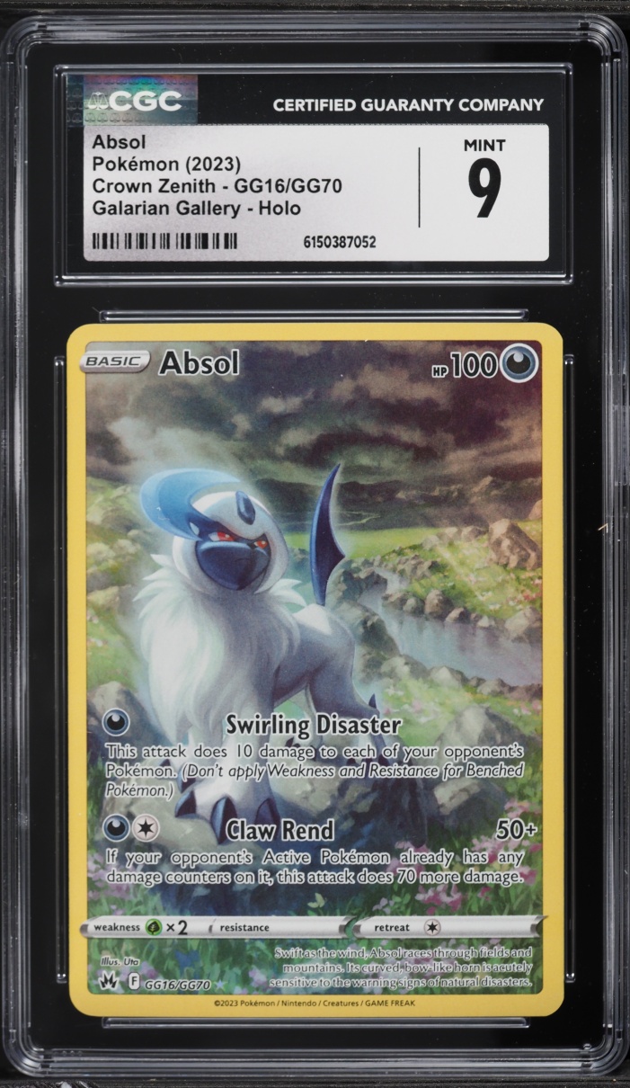 2023 Pokemon Sword & Shield Crown Zenith Alt Art Absol #GG16 CGC 9 MINT