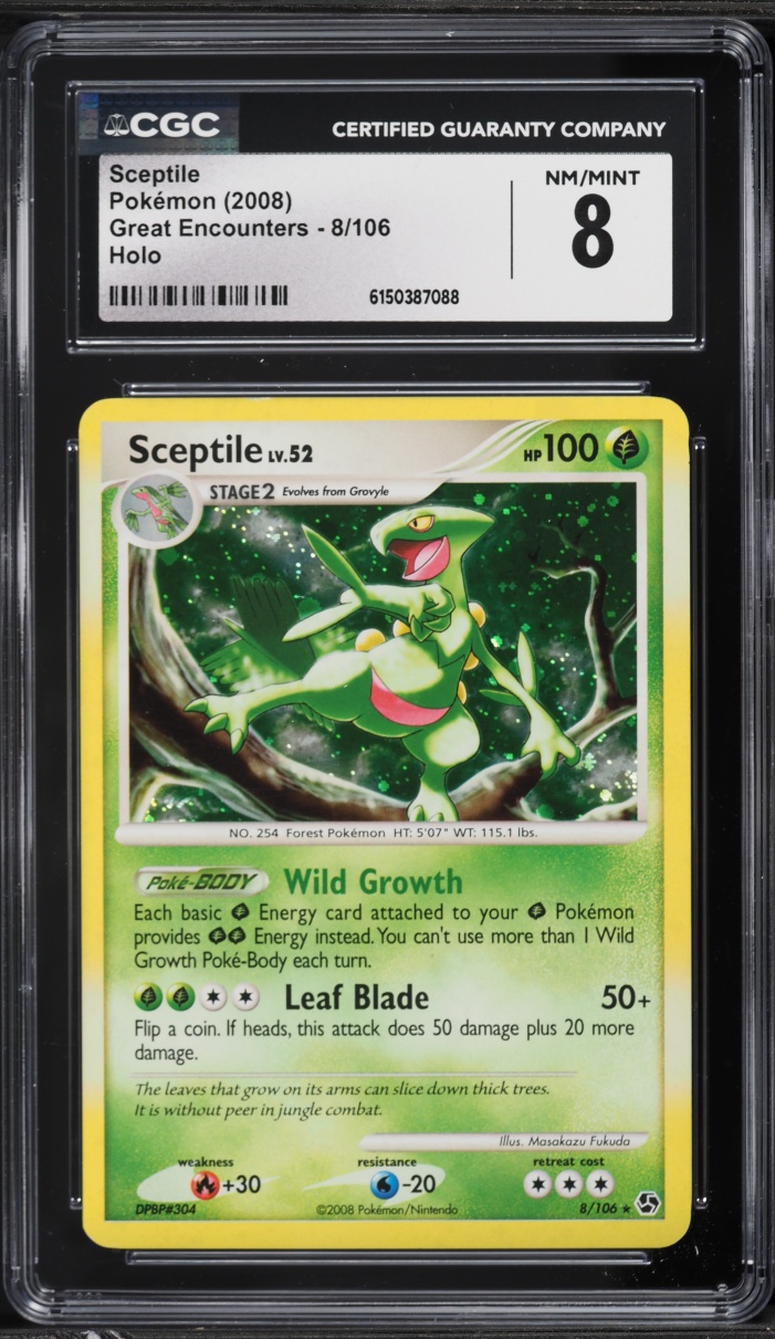 2008 Pokemon Diamond & Pearl Great Encounters Holo Sceptile #8 CGC 8 NM-MT