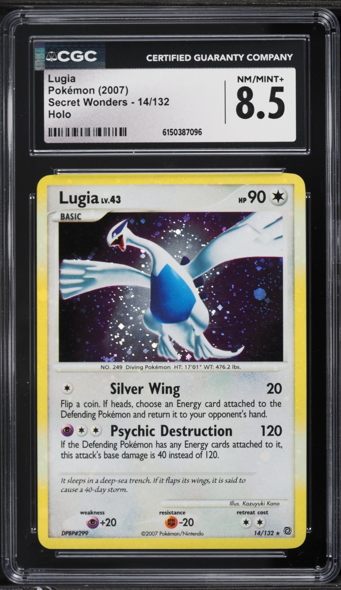 2007 Pokemon Diamond & Pearl Secret Wonders Holo Lugia #14 CGC 8.5 NM-MT+