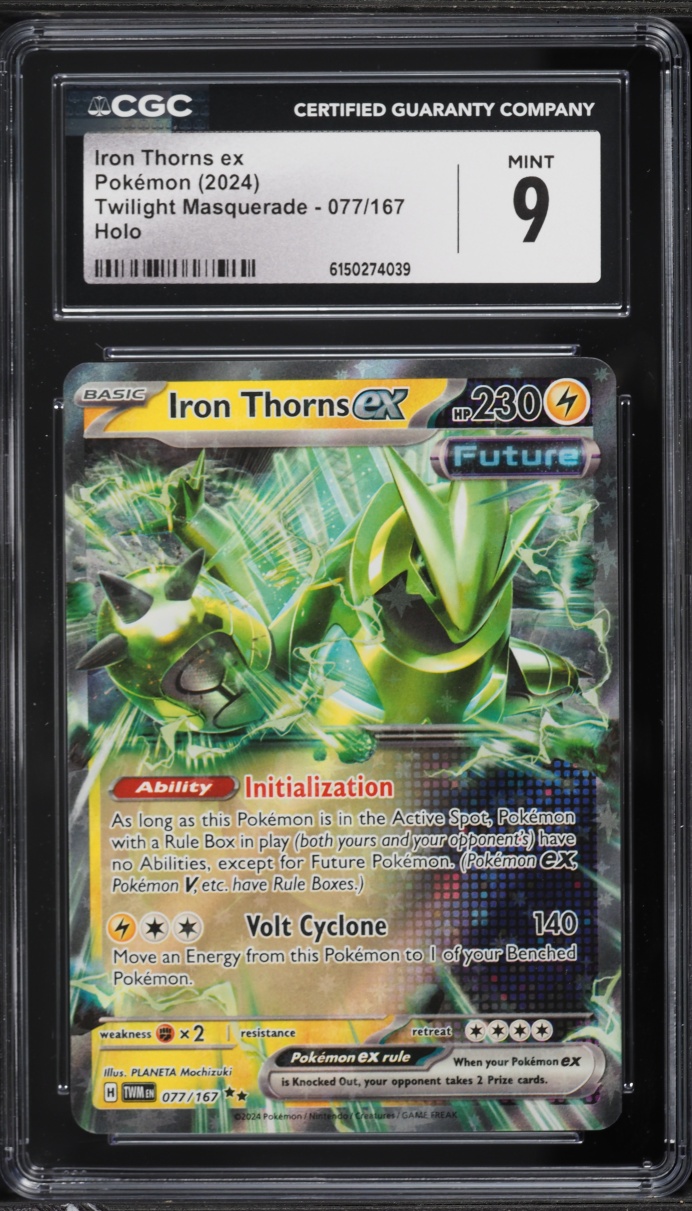 2024 Pokemon Scarlet & Violet Twilight Masquerade Holo Iron Thorns ex #77 CGC 9 MINT